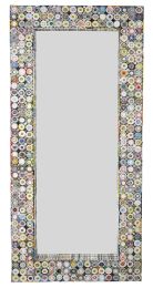 Quilled Large Leaner Coil Art Mirror 36x79