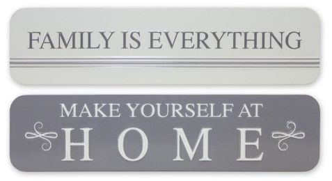 Home and Family Sign (Set of 2) 15.75"L X 4"H Iron