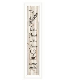 "Kitchen is the Heart of the Home" by Artisan Trendy Decor 4U, Ready to Hang Framed Print, White Frame