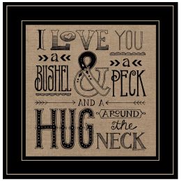 "Hugs Around the Neck" by Deb Strain, Ready to Hang Framed Print, Black Frame