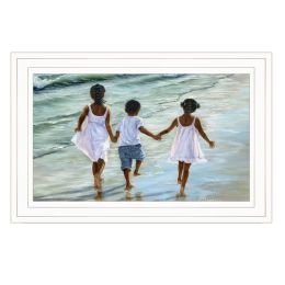"Family and Friends" By Mary June, Ready to Hang Framed Print, White Frame