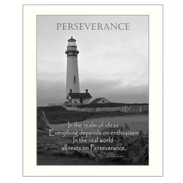 "Perseverance" By Trendy Decor4U, Printed Wall Art, Ready To Hang Framed Poster, White Frame