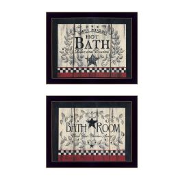 "Hot Bath" 2-Piece Vignette by Linda Spivey, Black Frame