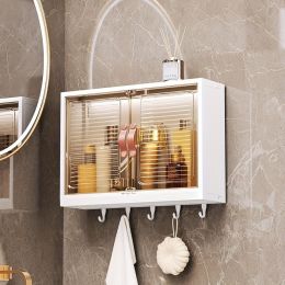 1pcs non punching bathroom cosmetics shelf, bathroom washbasin, cosmetics wall mounted storage box, cabinet, cosmetics storage box
