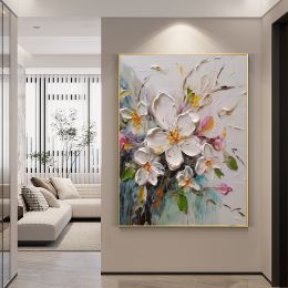 Hand Painted Oil Painting Abstract Original Flower Oil Painting On Canvas Large Wall Art (Style: 01, size: 150x220cm)