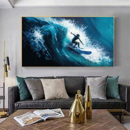 Hand Painted Oil Painting Large Original Surf Sports Oil Painting On Canvas (Style: 01, size: 150x220cm)