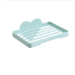 Soap Dish Holder Wall Mounted Heart Shaped Bathroom Storage Plate Tray Holder Case Soap Bathroom Shower Kitchen Washroom Shelf Storage Organizer (Color: Green)