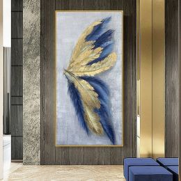 Hand Painted Leaf Oil Painting Wall Decoration Modern Abstract Painting On Canvas  Wall Art Large Colorful Leaf Oil Painting For Home Decor (Style: 01, size: 40x80cm)