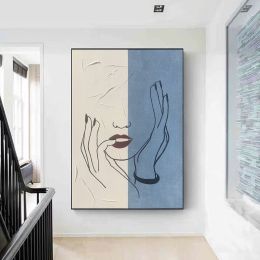 Handmade Oil Painting Large Figure Abstract Painting On Canvas Texture Wall Art Modern Minimalist Painting Line Art Entrance Wall Decor For Living Roo (Style: 01, size: 50x70cm)